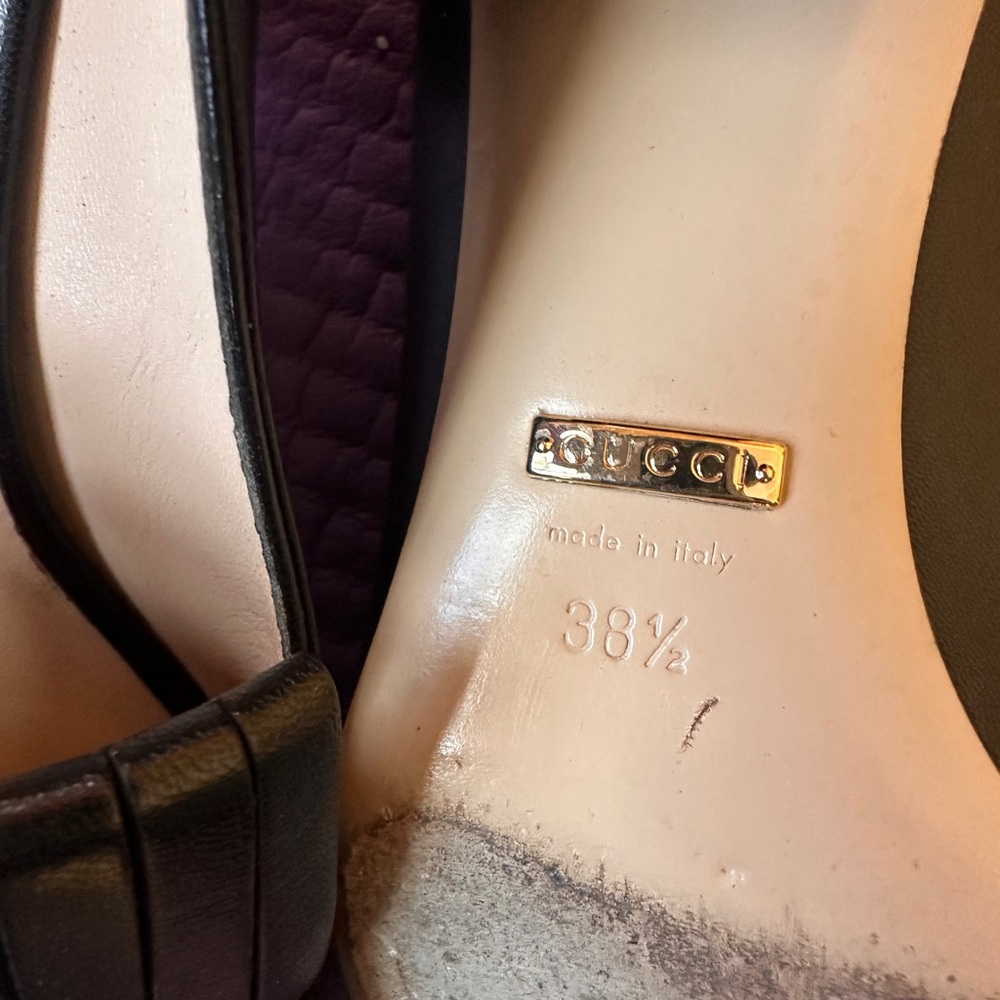 Gucci Marmont Black Leather Fringe Loafers - Picture 3 of 9